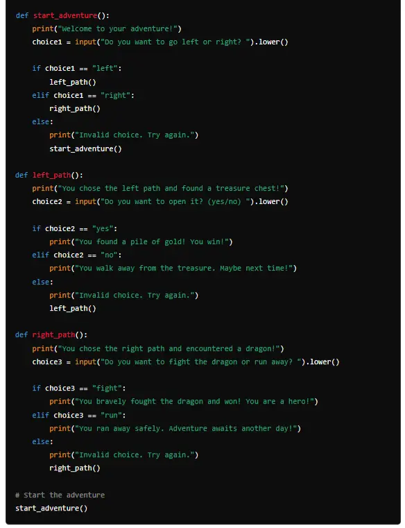 Adventure Python Coding Game for Kids