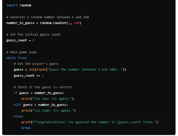 Guess the Number Python Coding Game for Kids 
