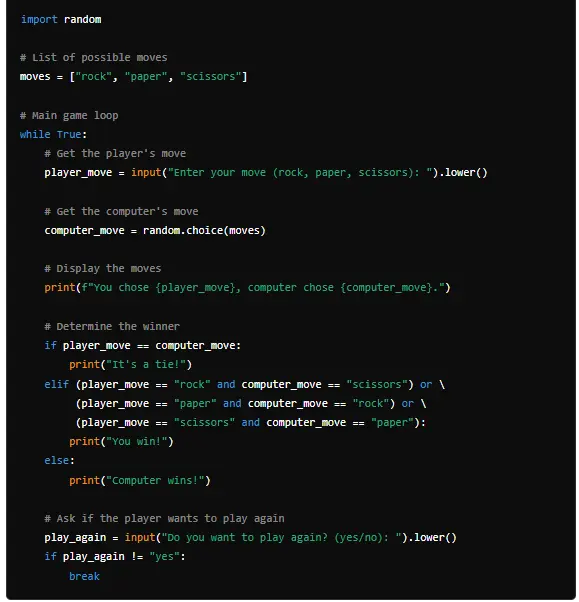 Rock, Paper, Scissors Python Coding Game for Kids 